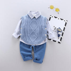 Vêtements d'automne et d'hiver pour enfants, garçons et filles, pull chaud, chemise, pantalon, ensembles de trois pièces pour un usage décontracté - Product Image 2