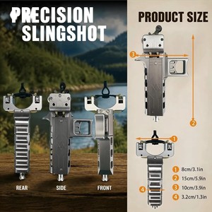 Slingshot semi-automatique en alliage d'aluminium CNC avec double chargeur GS272 V5 pour entraînement de tir de précision en extérieur - Product Image 6