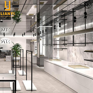 Magasin de vêtements de mode idées de décoration support en tissu cintre présentoirs de T-shirt en métal - Product Image 2