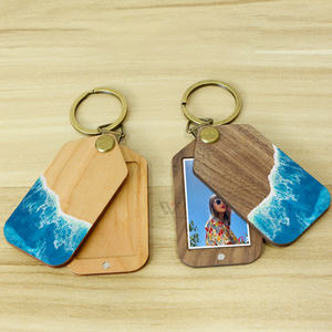 Porte-clés en bois motif vague océanique pour clés <span class=keywords><strong>de</strong></span> voiture - Breloque <span class=keywords><strong>de</strong></span> sac pour sacs à main, photos personnalisées, cadeau pour femmes, filles et hommes - Product Image 1