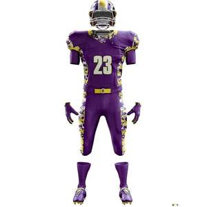 Vente en gros Ensembles de pantalons en jersey de football américain personnalisé de haute qualité Grande taille Uniformes de style supérieur vierge à sublimation à manches courtes - Product Image 2