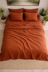 Parure de lit en <span class=keywords><strong>lin</strong></span> doux, housse de couette en <span class=keywords><strong>lin</strong></span> biologique respirante pour l'été, décoration de chambre de style campagnard - Product Image 4