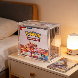 China Factory Direct Sale Custom Design clear Acrylic TCG Booster Box case with Magnetic Lid - Product Image 1