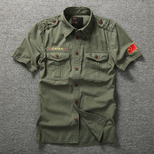 Camisa de trabajo para hombre, chaqueta vaquera de verano de manga corta para hombre, camisa holgada de algodón de verano para hombre - Product Image 2