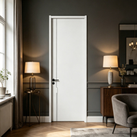 Porte intérieure moderne en bois massif blanc, économique, avec âme alvéolée à lattes, design étanche pour chambre, cuisine et école