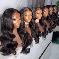 Perruque T-part Lace Front en cheveux humains naturels indiens bruts, style Body Wave, avec raie en T, baby hair et ligne de cheveux naturelle, provenant d'un fournisseur indien