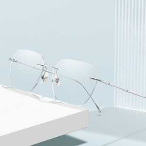 Jiojew, gafas de titanio sin marco ultraligeras, gafas sin montura, monturas de gafas ópticas de cristal - Product Image 4