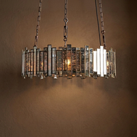 Lámpara Colgante Industrial de Lujo Vintage con Acabado en Cobre Antiguo y Cristal Espejado para Decoración de Comedor y Sala de Estar