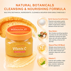 Exfoliante Corporal de Aceite Vegetal Natural de Marca Privada con Manteca de Karité y Naranja, Exfoliante Corporal Blanqueador e Iluminador <span class=keywords><strong>para</strong></span> <span class=keywords><strong>Piel</strong></span> Muerta - Product Image 4