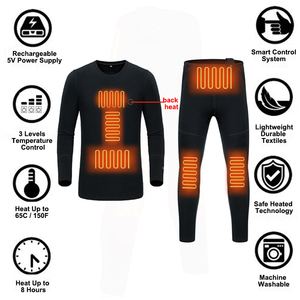 2022 Men's Winter Inner Wear <strong>Top</strong> and Bottom Electrical <strong>Heated</strong> Clothing 5V Battery Operated <strong>Heated</strong> Base Layer - Product Image 3