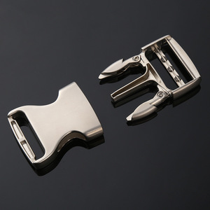 Adjustable Alloy Buckle 32mm Silver <b>Black</b> For Pet <b>Harnesses</b> Backpacks Webbing Hardware Safety Buckles - Product Image 1