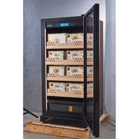 Humidor et réfrigérateur à cigares électrique autonome en acier inoxydable pour 800 cigares avec refroidissement à zone unique et panneau de commande supérieur