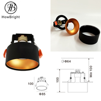 Spot encastré moderne en aluminium GU10, noir, anti-éblouissement, IP20, luminaire suspendu intérieur pour restaurant, magasin