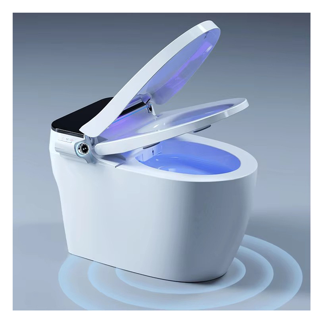 Fully Automatic Cheap Floor Mounted Bathroom Ceramic Auto Flush Commode Set Electric Bidet Intelligent Smart Toilet for Sale