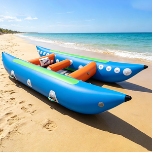 12 Catamarans à pagaies sans cadre, radeau, bateau banane double, bateau gonflable tractable, yacht sportif, PVC, pour parc aquatique, surf en mer, pêche et sports nautiques - Product Image 6