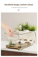 Réservoir écologique multifonctionnel pour tortues avec plateforme de basking, aquarium en plastique pour tortues terrestres, habitat terrestre et aquatique