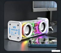 Mini-enceinte sans fil transparente Mecha Small Cannon 5.3 avec RGB, carte enfichable, audio portable de bureau, subwoofer puissant