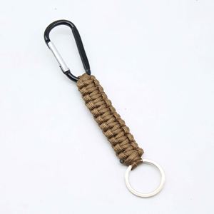 Mousqueton porte-clés en alliage de zinc noir à dégagement rapide, avec corde tressée à sept brins, pour parapluie d'extérieur et accrochage de clés, en gros - Product Image 5