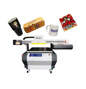 A1 Printer Digital UV 6090 mencetak pada kaca logam cangkir botol cangkir stiker UV-DTF Transfer Printer fokus Printer Galaxy-Jet