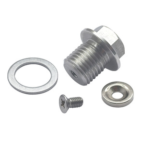 M14*1.5 Neodymium Magnetic Oil Pan Drain Screw CNC Engine Oil Drain Plug With Silver Gasket For Car Motorbike Transmission - Product Image 3