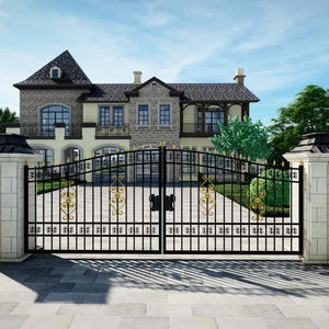 שער כניסה ראשי מעוצב מברזל יצוק, בעיצוב מודרני יוקרתי, לבית או וילה - Product Image 4