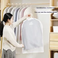 Vêtements cache-poussière fermeture éclair latérale manteau costume vêtement sac de rangement épaissi Transparent imperméable coton comprimé sous vide