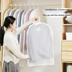 Vêtements cache-poussière fermeture éclair latérale <span class=keywords><strong>manteau</strong></span> costume vêtement sac de rangement épaissi Transparent imperméable coton comprimé <span class=keywords><strong>sous</strong></span> <span class=keywords><strong>vide</strong></span> - Product Image 2