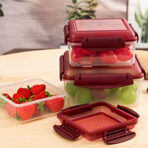 Ensemble de boîtes de conservation hermétiques en plastique, style moderne et minimaliste, pour kimchi, réfrigérateur, avec joints en silicone - Product Image 2