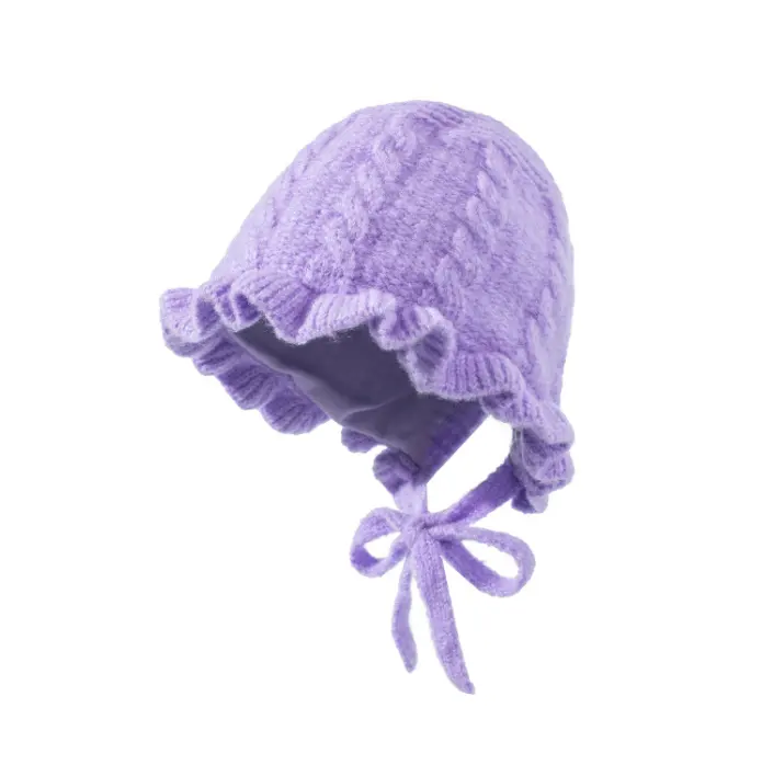 Toddler Infant Baby Girls Soft Warm Cute Solid Knitted Hat