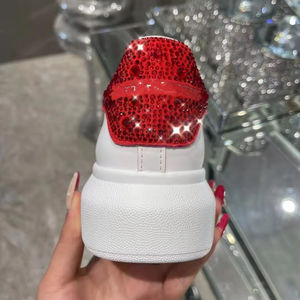 Zapatillas deportivas de cuero genuino de estilo clásico, con decoraciones de diamantes y, sin embargo, muy ligeras, zapatillas de diseñador. - Product Image 6