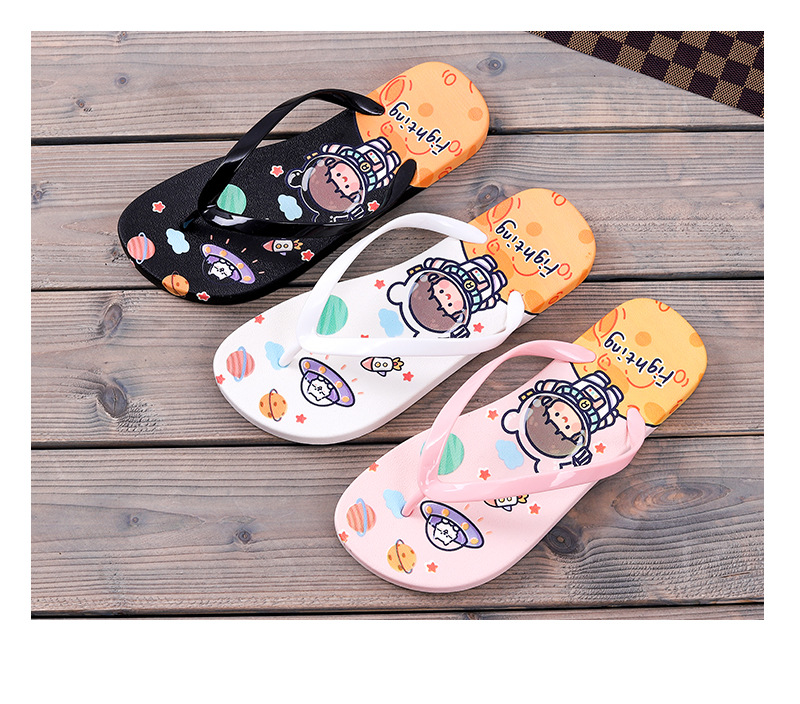 Summer Cartoon Flip-flops Women Non-slip PVC Plastic Beach Sandals Women Filp Flops Slippers