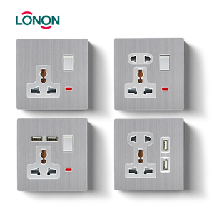 Ultra-Thin Silver Switch Wall Single <strong>Double</strong> <strong>Control</strong> Panel Household Electrical Switches and Socket Indian - Product Image 4