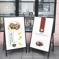Stand Poster Lipat Logam Berlapis Pernis A-Frame Heavy-duty 24X36-inci Modern Dua Sisi Portabel untuk Luar Ruangan