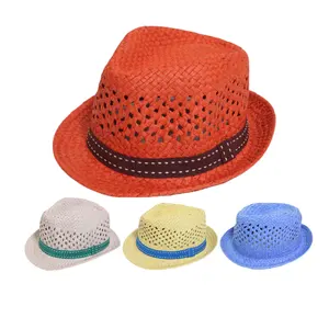 Bohemian-style Women's Straw Hat Summer Beach Panama Hat Sun Fedora Hat