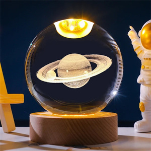 Cadeau de noël enfants Led ciel étoilé planète lune boule de cristal petite <span class=keywords><strong>veilleuse</strong></span> personnalisée lampe d'ambiance de Projection flottante - Product Image 3