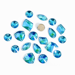 OLeeya - Cristales de Vidrio para Coser al por Mayor, Calidad Premium 5A, 20 Piezas, Mezcla de Formas, Piedras Preciosas, Parte Posterior Plana, para Accesorios de Ropa - Product Image 3