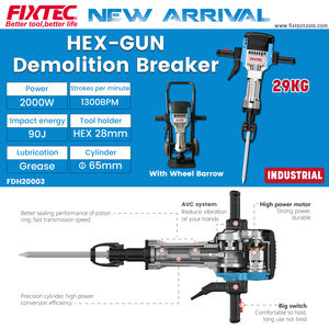 FIXTEC marteau perforateur électrique 2000W robuste pour la démolition de pierres en béton marteau perforateur avec brouette - Product Image 5