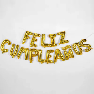 Set de Globos de Aluminio Personalizados con Diseño Popular en <span class=keywords><strong>Español</strong></span> para Decoración de Fiestas de Cumpleaños, Colgantes, con Soporte OEM - Product Image 1