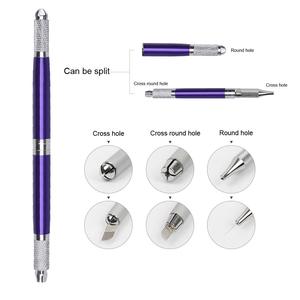Double Ended Microblading Manual Pen Black Purple Silver PMU Blade Needle <b>Holder</b> for Semi Permanent <b>Makeup</b> - Product Image 5
