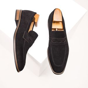 Zapatos de Tacón Bajo de Ante Sintético Negro con Punta Puntiaguda, para Oficina y Trabajo, para Todas las Temporadas, con Suela de Goma Transpirable y Entresuela de EVA, Envío Directo - Product Image 3