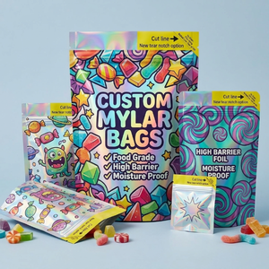 3.5g Capacity Moisture Resistant Smell Proof Cali Style Doypack Mylar Bag Custom Printed Quick Quote Available for Gummies - Product Image 2