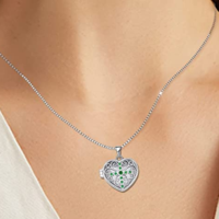 Collier croix pour femme en argent sterling avec pendentif cœur et pierres précieuses, bijoux en filigrane