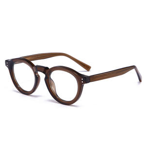 ファッション男性女性用ラウンド眼鏡フレームアンチブルーライト眼鏡光学小型眼鏡ビンテージ読書眼鏡TR90 - Product Image 4