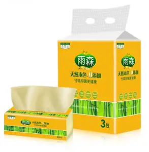 Poly Zak Verpakking Gekleurde 300 Stuks Bamboe Pulp Milieuvriendelijke Tissues Servet
