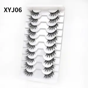 Weiche leichte halbe Wimpern 10 Paar Logo-Tablett 6d Half Natural Lashes Handgemachte Fox Eye Silk Cat Eye