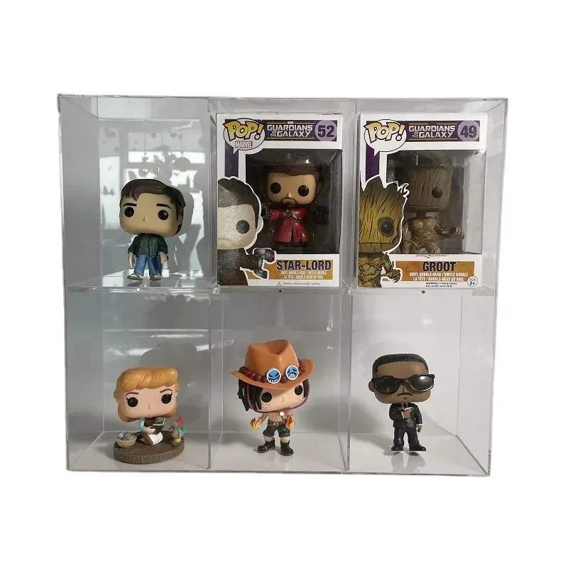 Custom cool way 6 pcs funko poped clear acrylic wall display case no assembly requirement