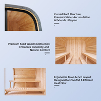 Sauna extérieur carré sans poutres, sauna à double étage, vente directe d'usine en gros