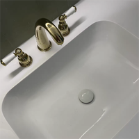 Robinet de lavabo moderne à double poignée, 3 trous, en laiton poli, finition or chromé, à poser sur le comptoir, col de cygne, mitigeur chaud/froid pour salle de bain