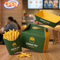 Boîte d'emballage personnalisée pour poulet frit, sac en papier, emballage alimentaire à emporter avec logo, fabricant d'emballages pour la restauration rapide OEM