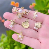 Bijoux de plage pendentif coquille Micro pavé zircon cubique poulpe charme Animal charme éléphant tortue pendentif bijoux